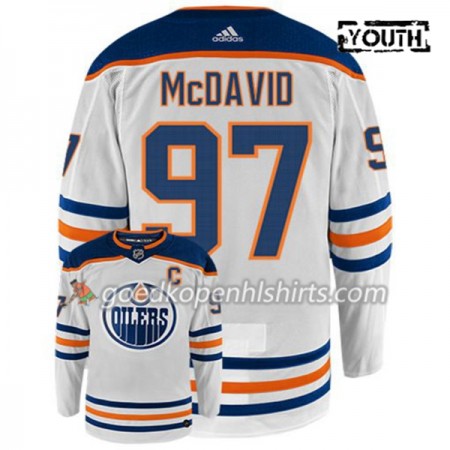 Edmonton Oilers Connor McDavid 97 Adidas Wit Authentic Shirt - Kinderen